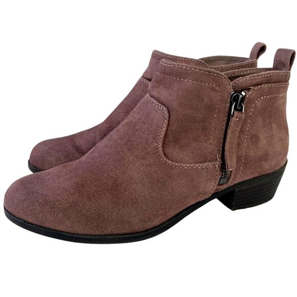 Arizona Women's Garrity Ankle Faux Suede Brown Taupe Zip Up Bootie Size 7 GUC - Picture 6 of 11